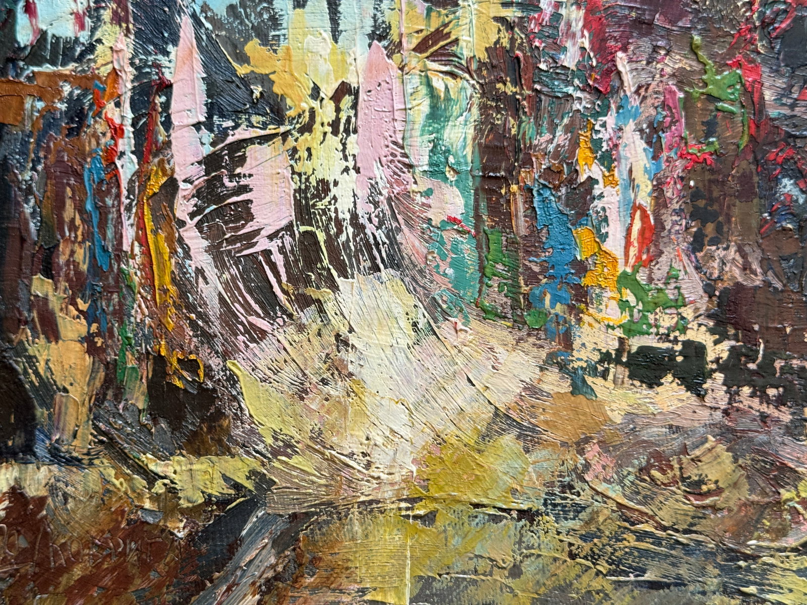 Abstract Oil painting with frame night city K. Leonid - 5