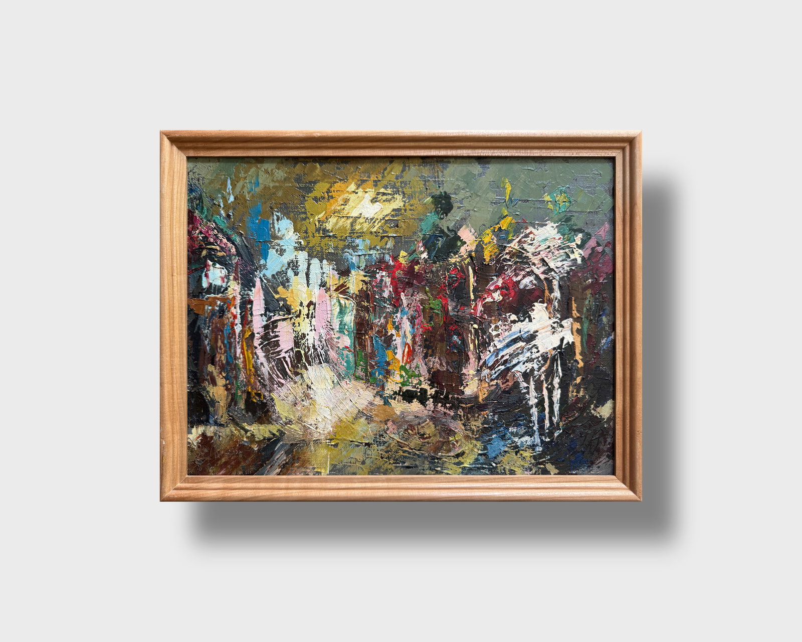 Abstract Oil painting with frame night city K. Leonid - 7