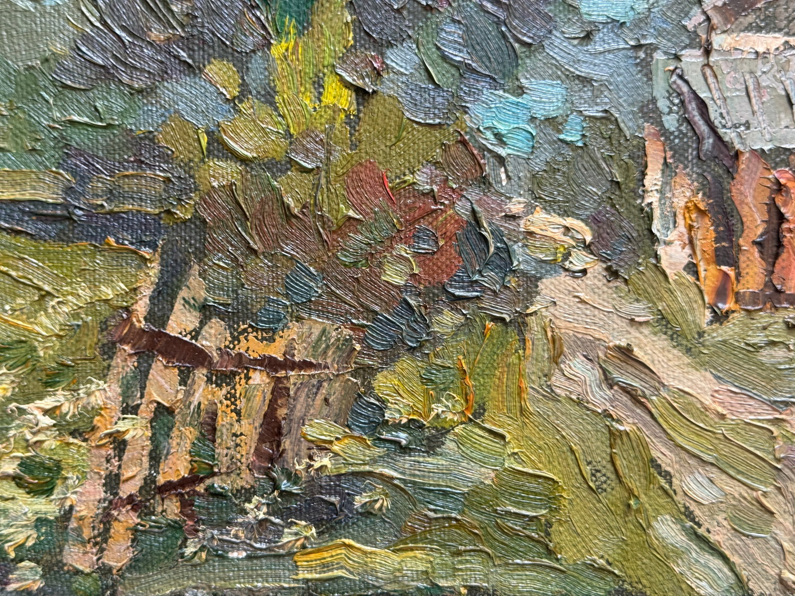 Oil painting with frame An old house in the Carpathian mountains K. Leonid - 7