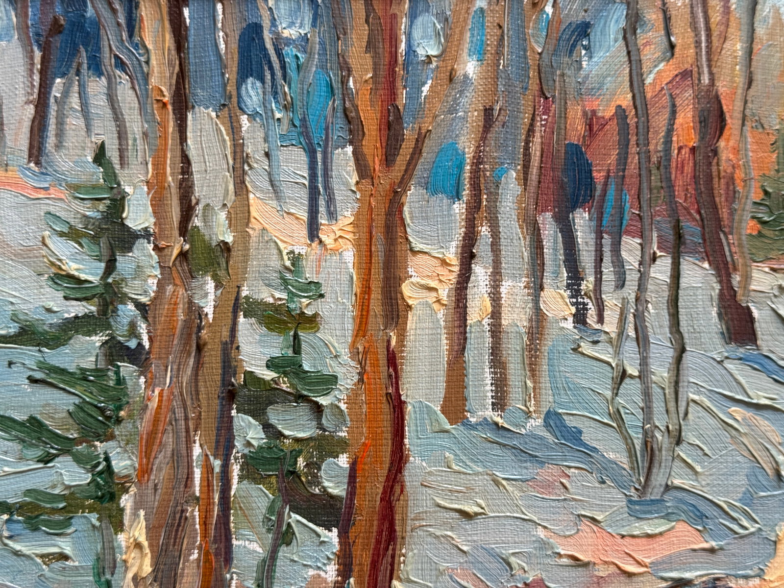 Oil painting with frame in the winter park K. Leonid - 2