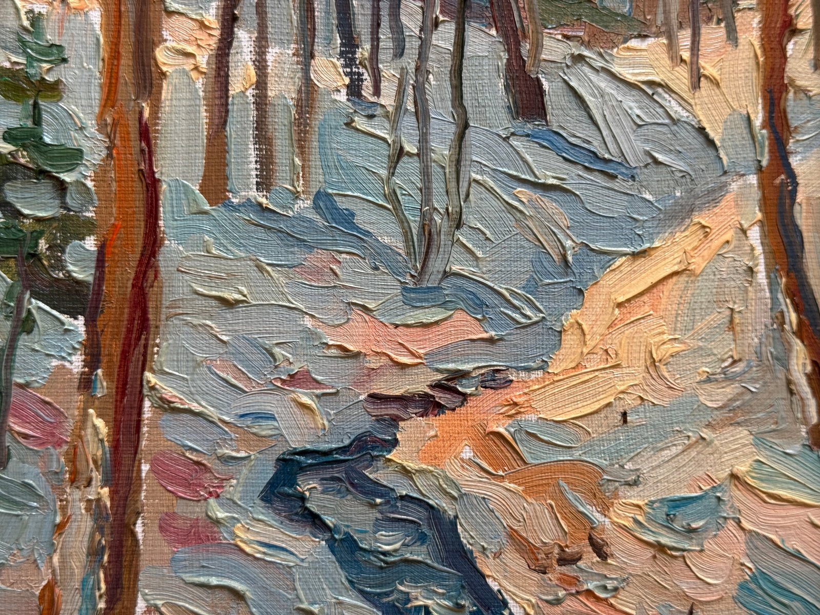 Oil painting with frame in the winter park K. Leonid - 3