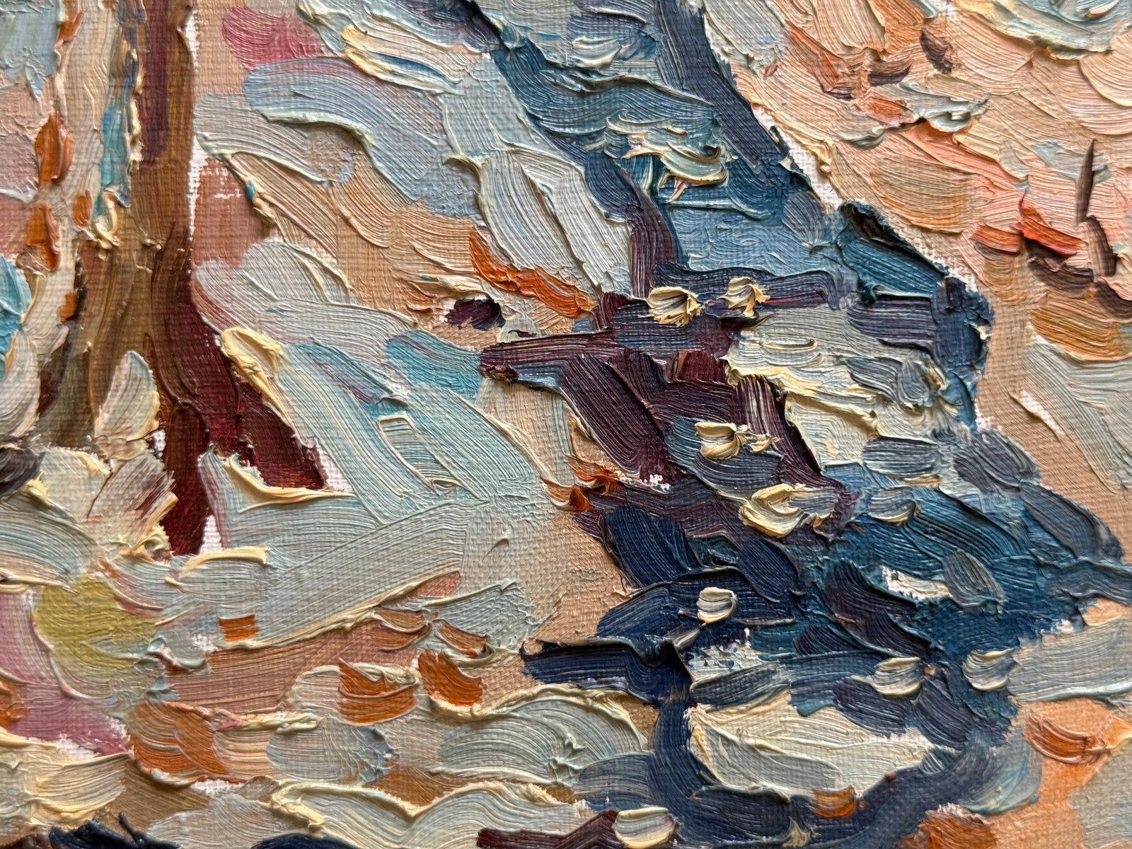 Oil painting with frame in the winter park K. Leonid - 5