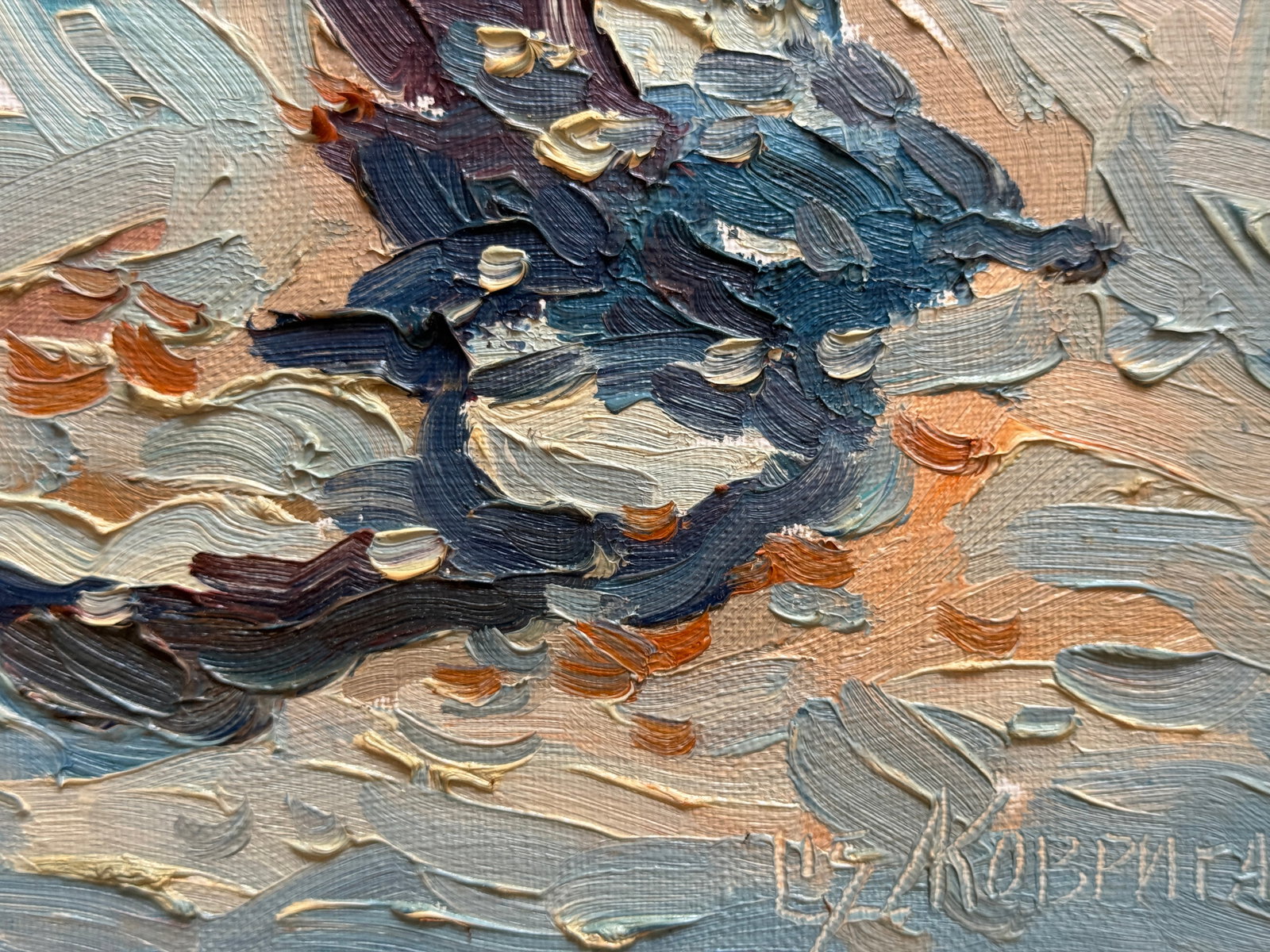 Oil painting with frame in the winter park K. Leonid - 6