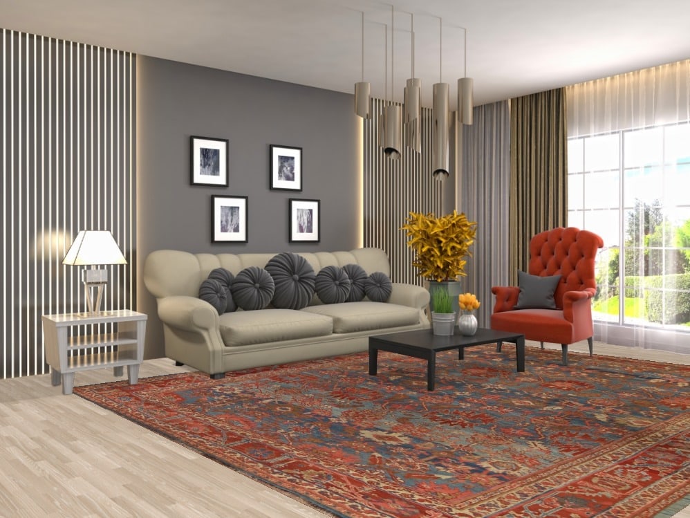 Pre-1900 Vegetable Dye Heriz Bakhshayesh Persian Area Rug 9x11 - 2