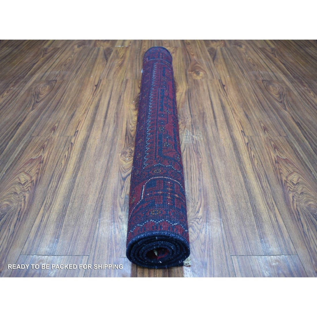 Deep and Saturated Red, Velvety Wool Hand Knotted Afghan Khamyab Rug - 4