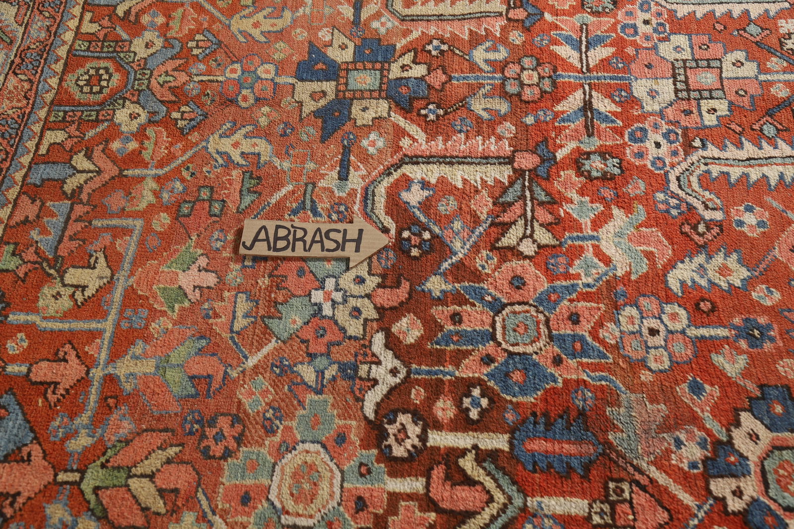 Pre-1900 Vegetable Dye Heriz Serapi Persian Area Rug 9x12 - 13