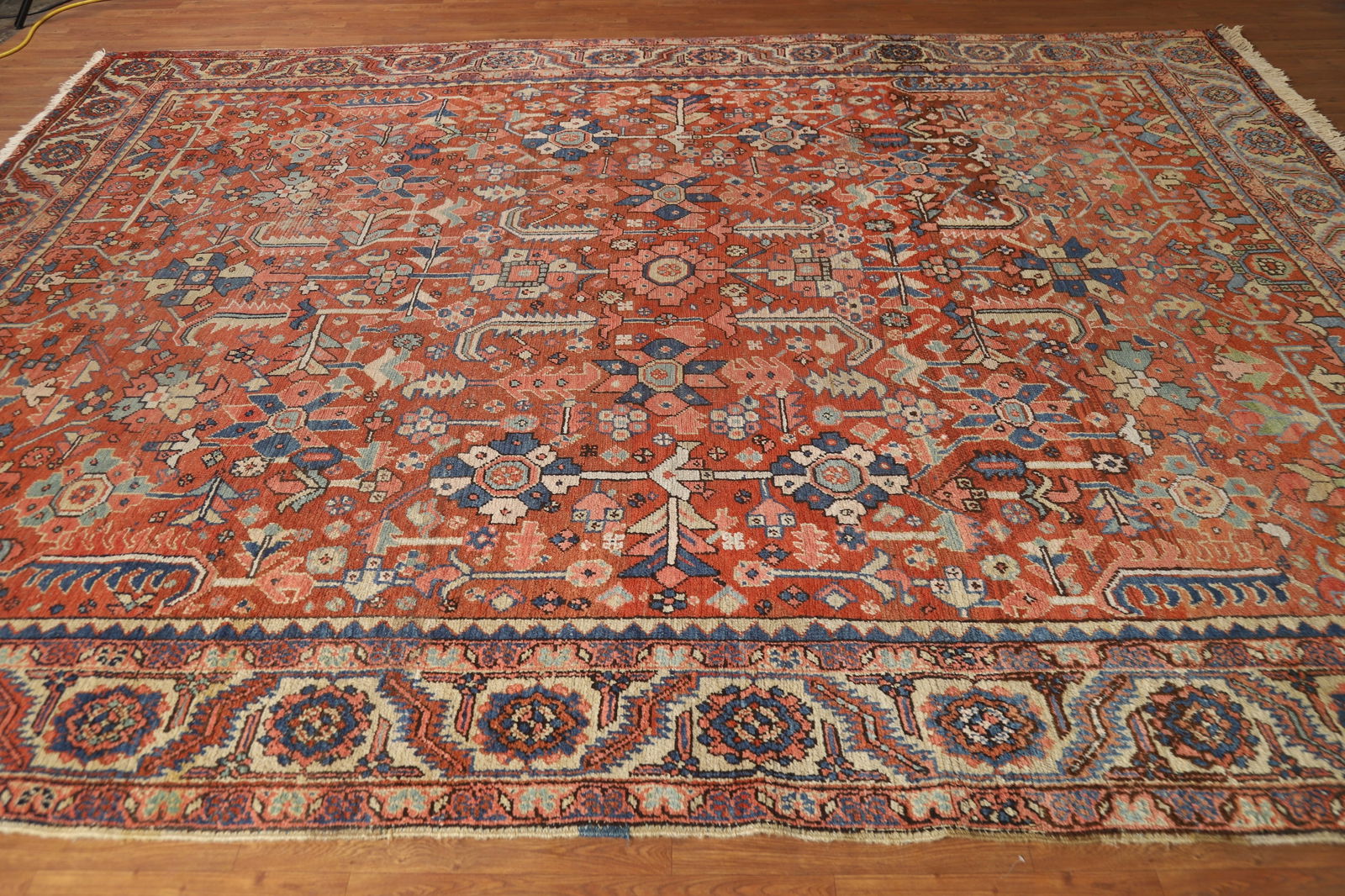 Pre-1900 Vegetable Dye Heriz Serapi Persian Area Rug 9x12 - 15