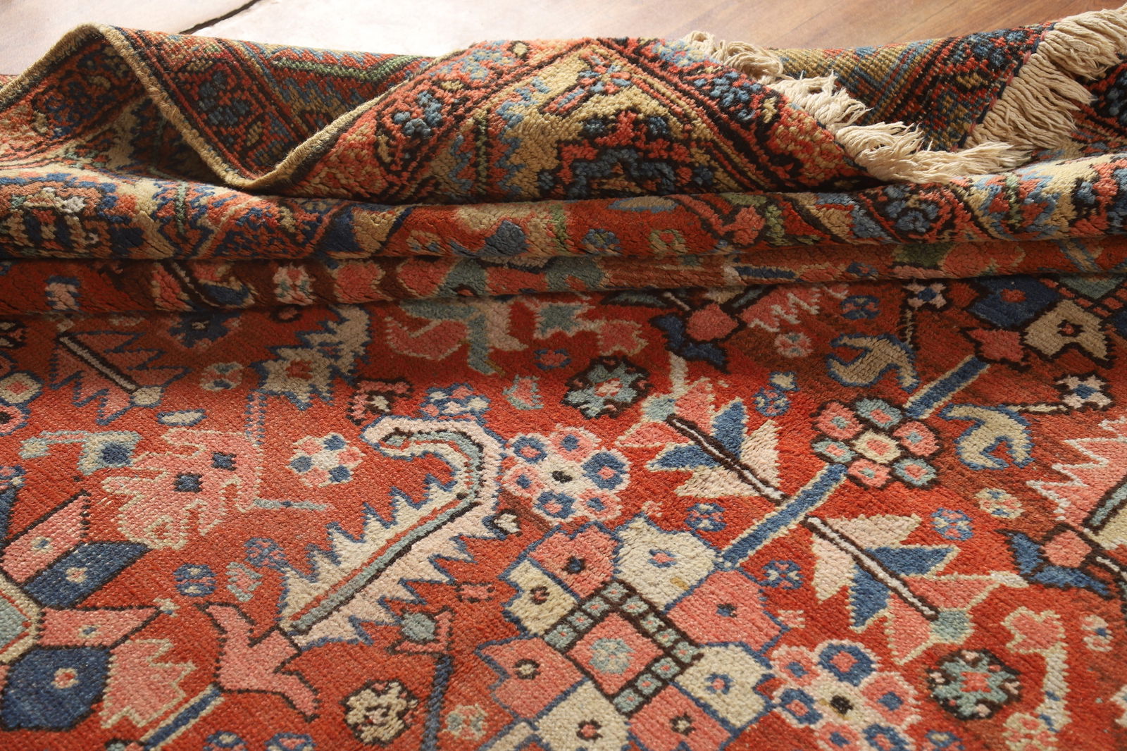 Pre-1900 Vegetable Dye Heriz Serapi Persian Area Rug 9x12 - 17