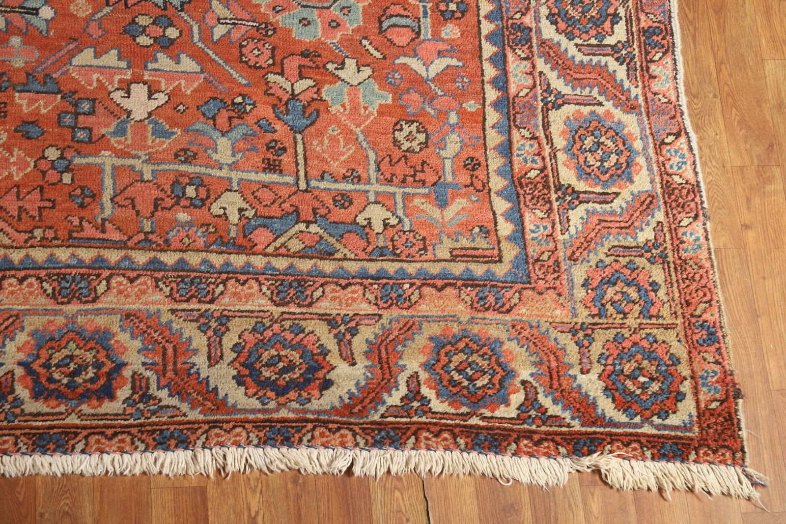 Pre-1900 Vegetable Dye Heriz Serapi Persian Area Rug 9x12 - 5