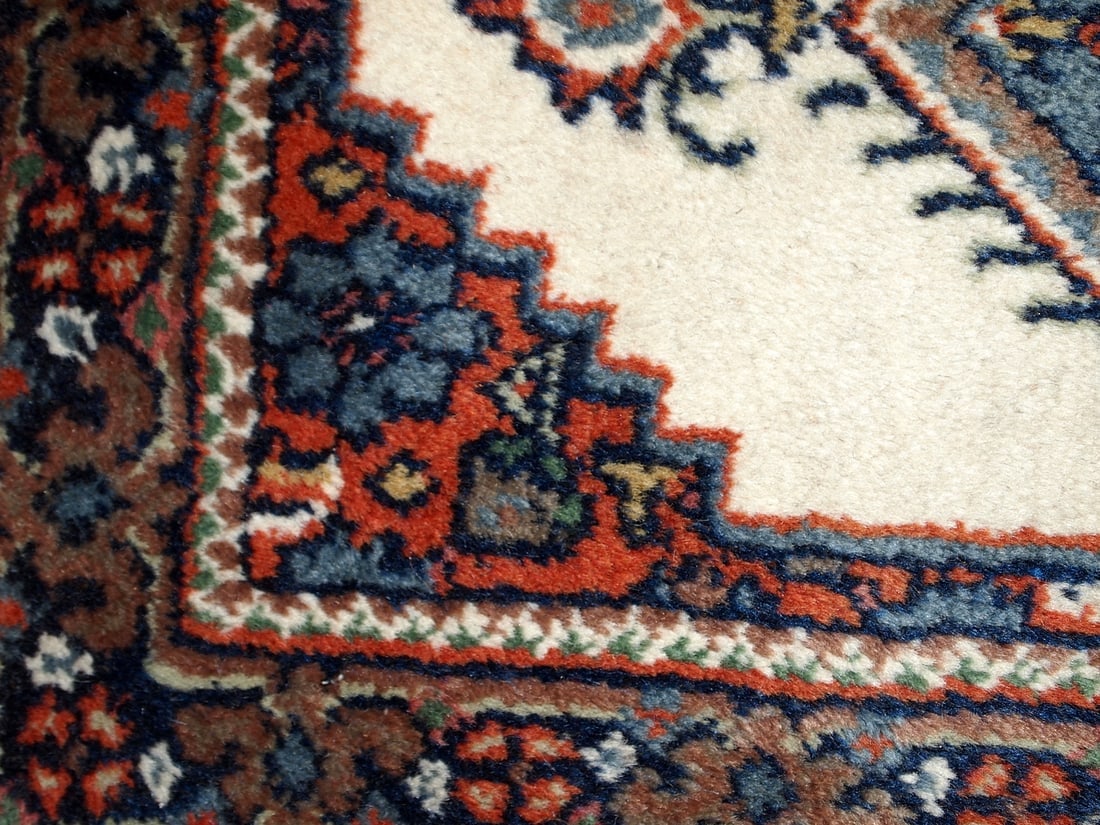 Handmade vintage Persian Hamadan rug 1.3' x 1.9' (41cm x 59cm) 1970s - 2