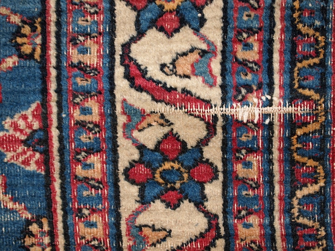 Handmade antique Persian Mashad runner 4.3' x 14' (132cm x 427cm) 1900s - 3