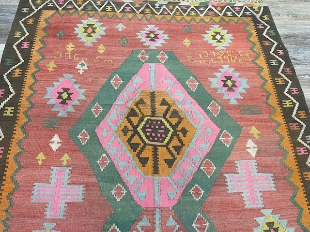 Dated Armenian Kilim Caucasian Rug-4891 - 4