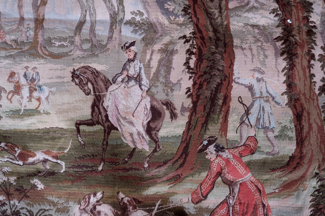 Mid-Century German Tapestry Wall Hanging 6.11' x 5.1' (156cm x 214cm), 1950s - 6