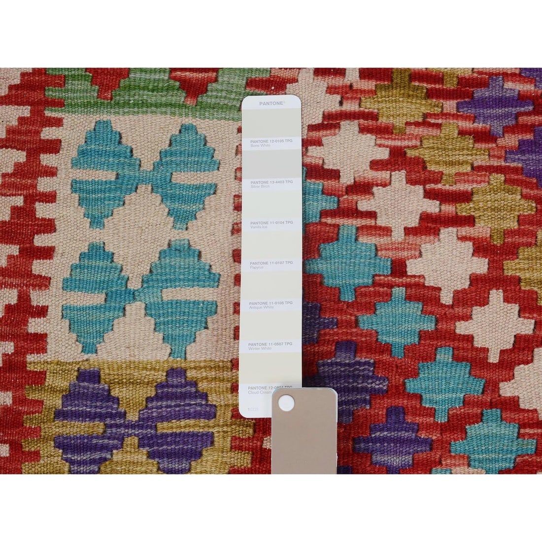 Reversible Flat Weave Afghan Kilim Pure Wool Hand Woven Rug - 4