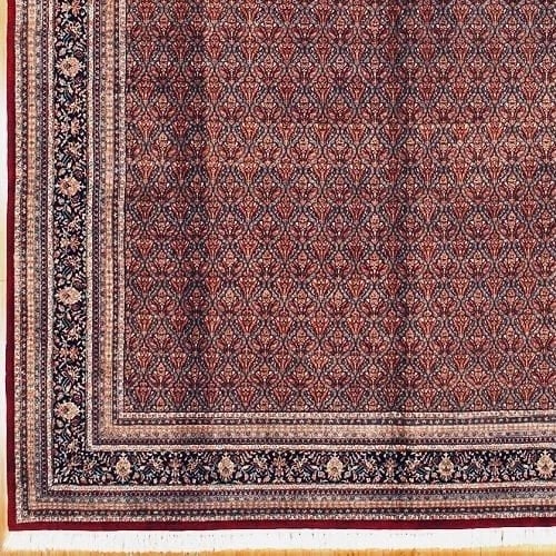 Hand Knotted Indo-Bijar Red Navy Wool Oriental Area Rug Carpet 9'11" x 14'1" - 5