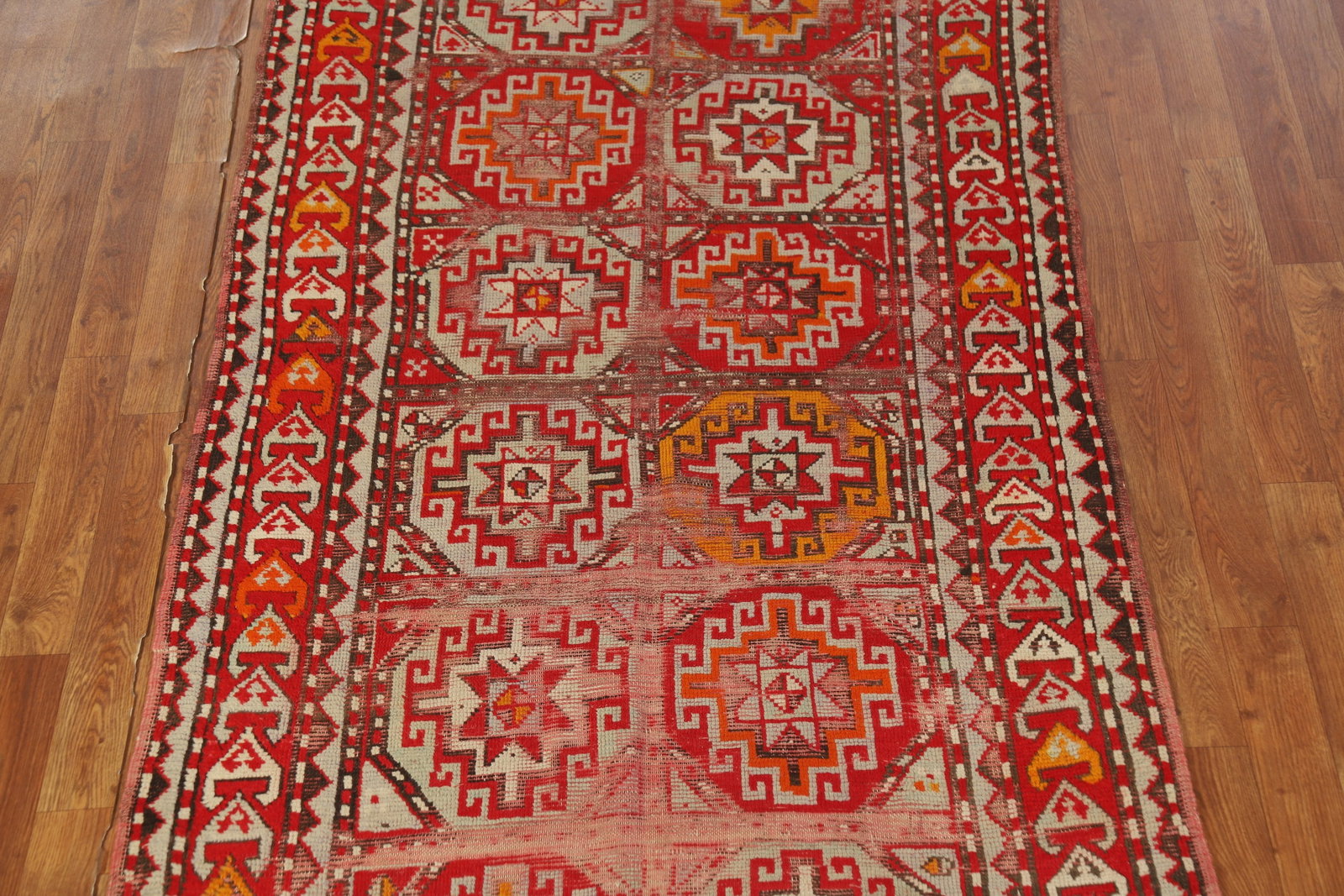 Pre-1900 Vegetable Dye Anatolian Turkish Runner Rug 4x10 - 4
