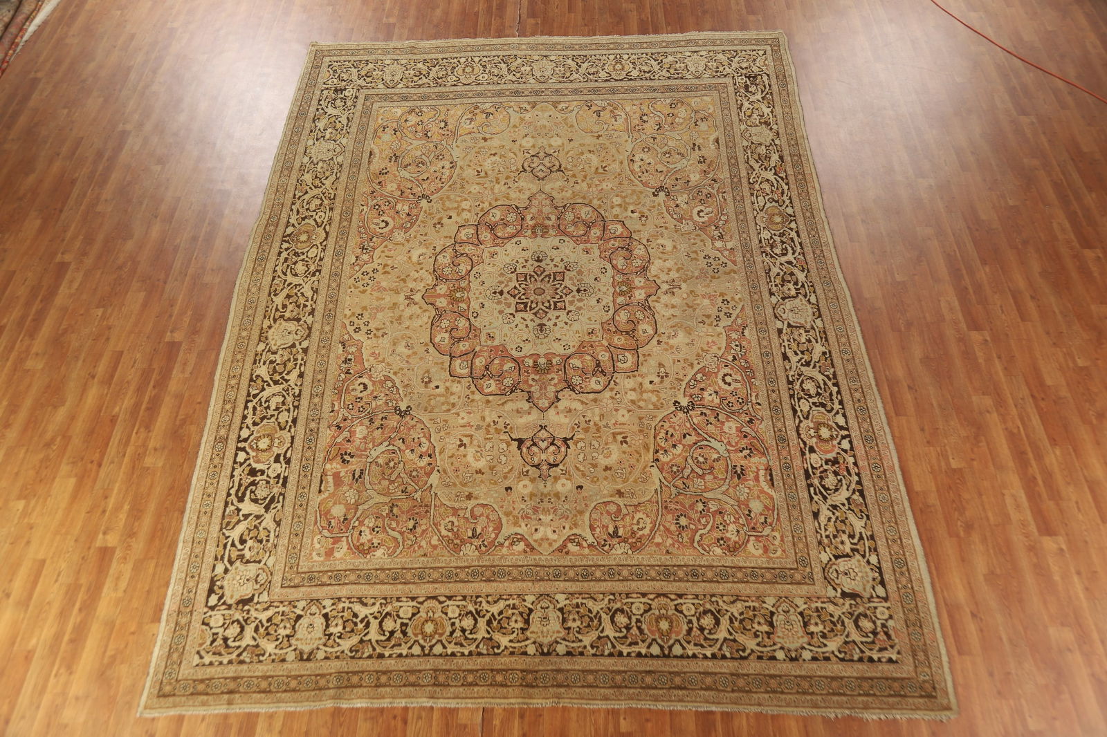 Pre-1900 Vegetable Dye Tabriz Haj jalili Persian Area Rug 9x13 - 3
