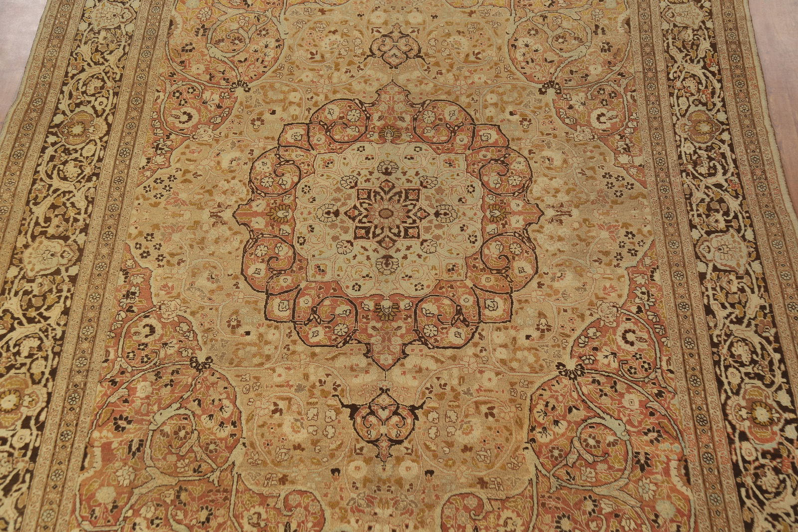 Pre-1900 Vegetable Dye Tabriz Haj jalili Persian Area Rug 9x13 - 4