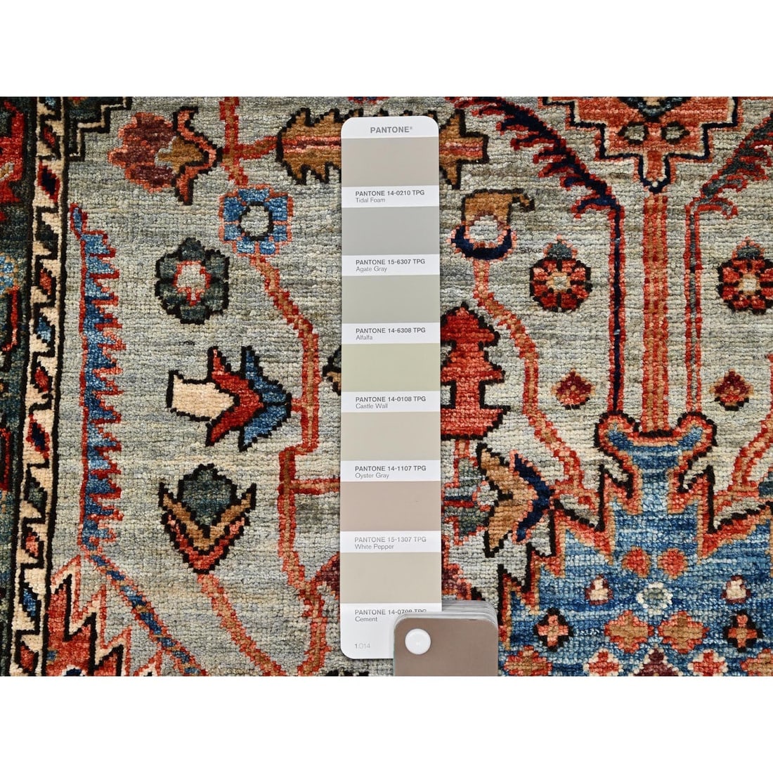 Light Green Heriz All Over Design Aryana Grade Hand Knotted Wool Rug - 4