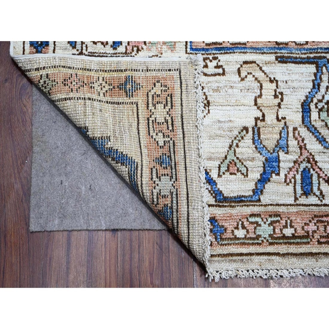 Chrome Gray Turkish Village Motifs Hand Knotted Wool Oriental Rug - 4