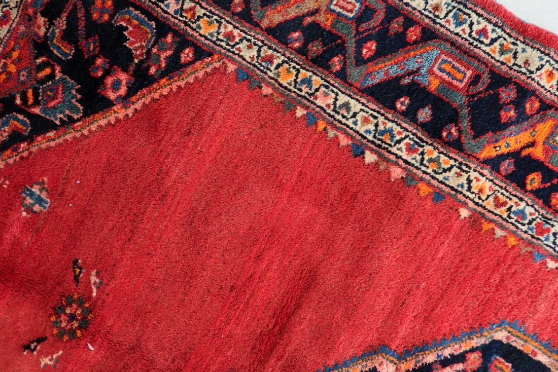 Handmade Vintage Persian Hamadan Rug 4.5' x 6.9' (136cm x 210cm), 1960s - 6