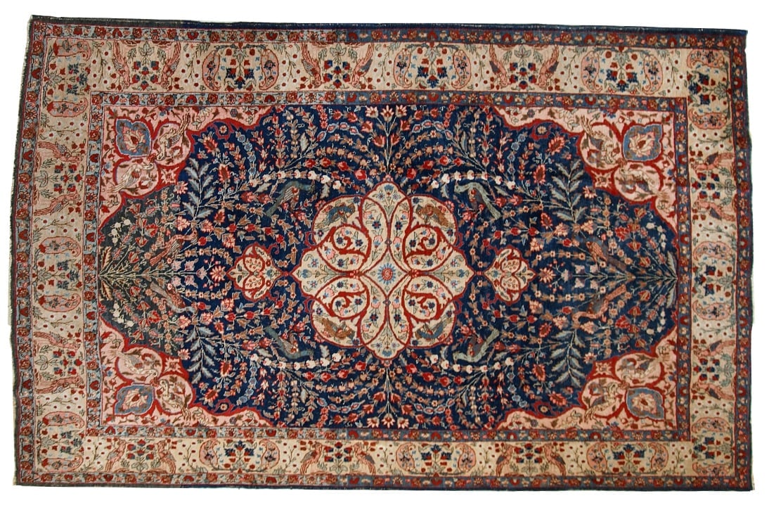 Handmade antique Persian Tabriz rug 6,2' x 9.5' (190cm x 292cm) 1920s - 2