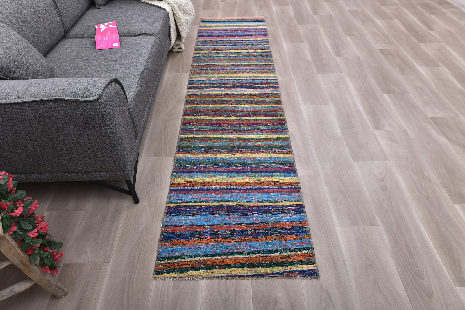 2'2'' x 9'6'' Turkish Handmade Kilim Rug - 241283 - 3