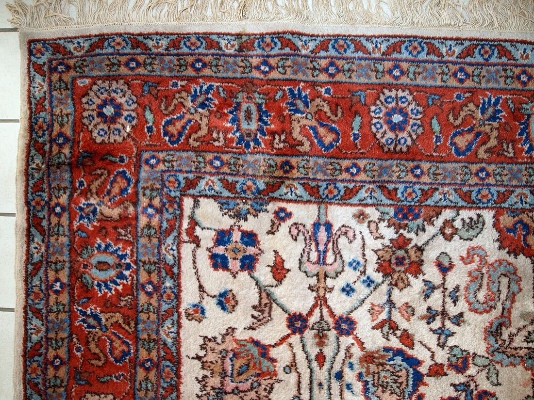 Handmade vintage Persian Mashad rug 6.9' x 10.9' (210cm x 334cm) 1950s - 14