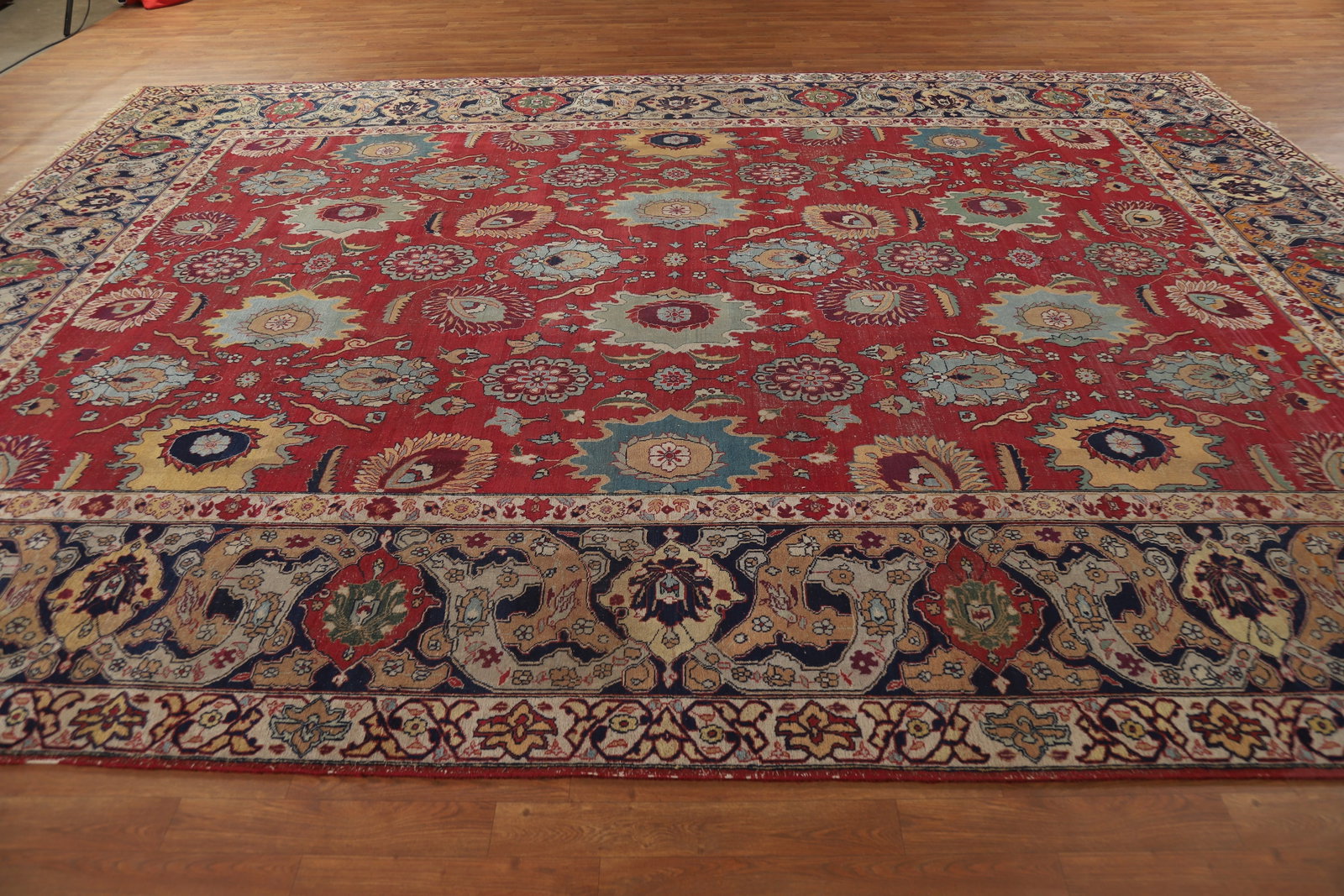 Pre-1900 Vegetable Dye Tabriz Persian Large Rug 10x14 - 14