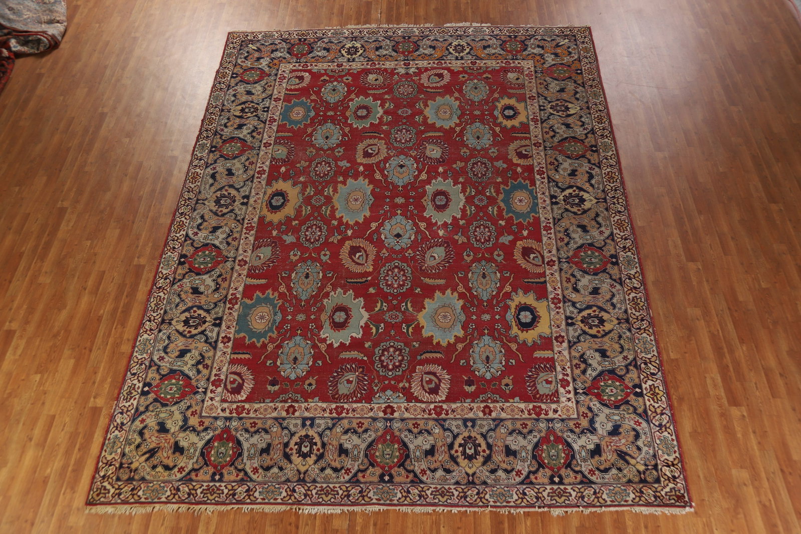 Pre-1900 Vegetable Dye Tabriz Persian Large Rug 10x14 - 3