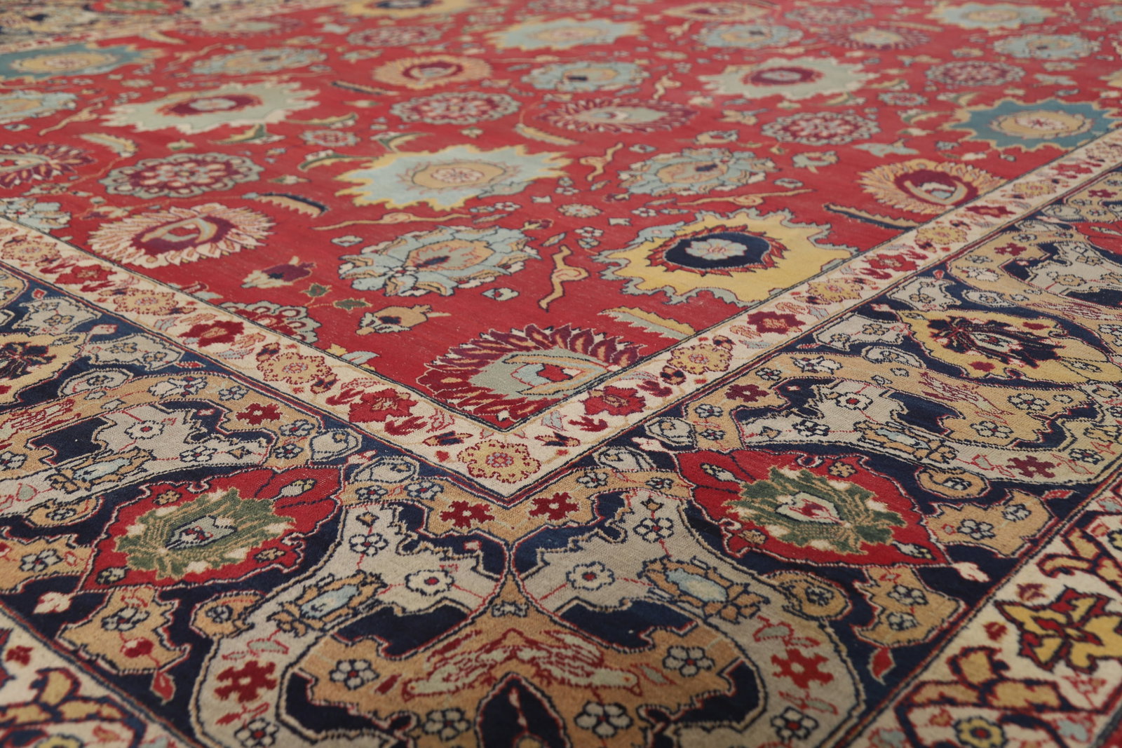 Pre-1900 Vegetable Dye Tabriz Persian Large Rug 10x14 - 6
