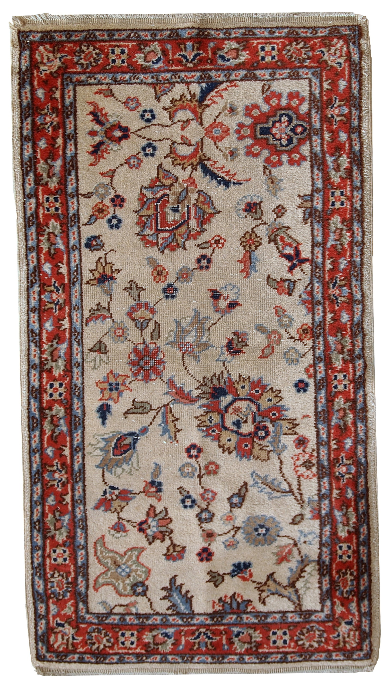 Handmade vintage Pakistani Lahore rug 2.5' x 4.6' ( 77cm x 141cm ) 1950s - 2