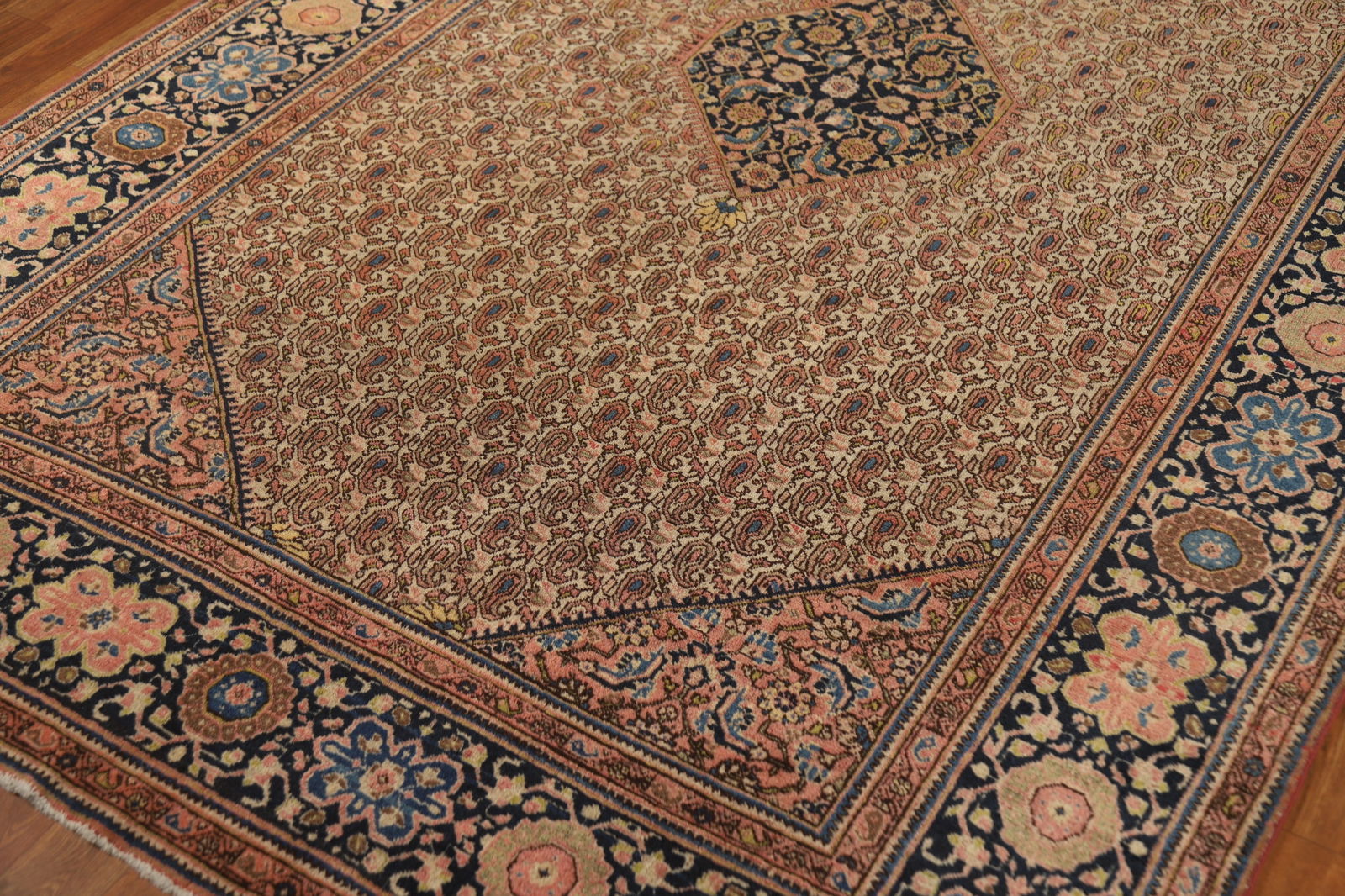 Pre-1900 Vegetable Dye Sarouk Farahan Persian Area Rug 5x8 - 7