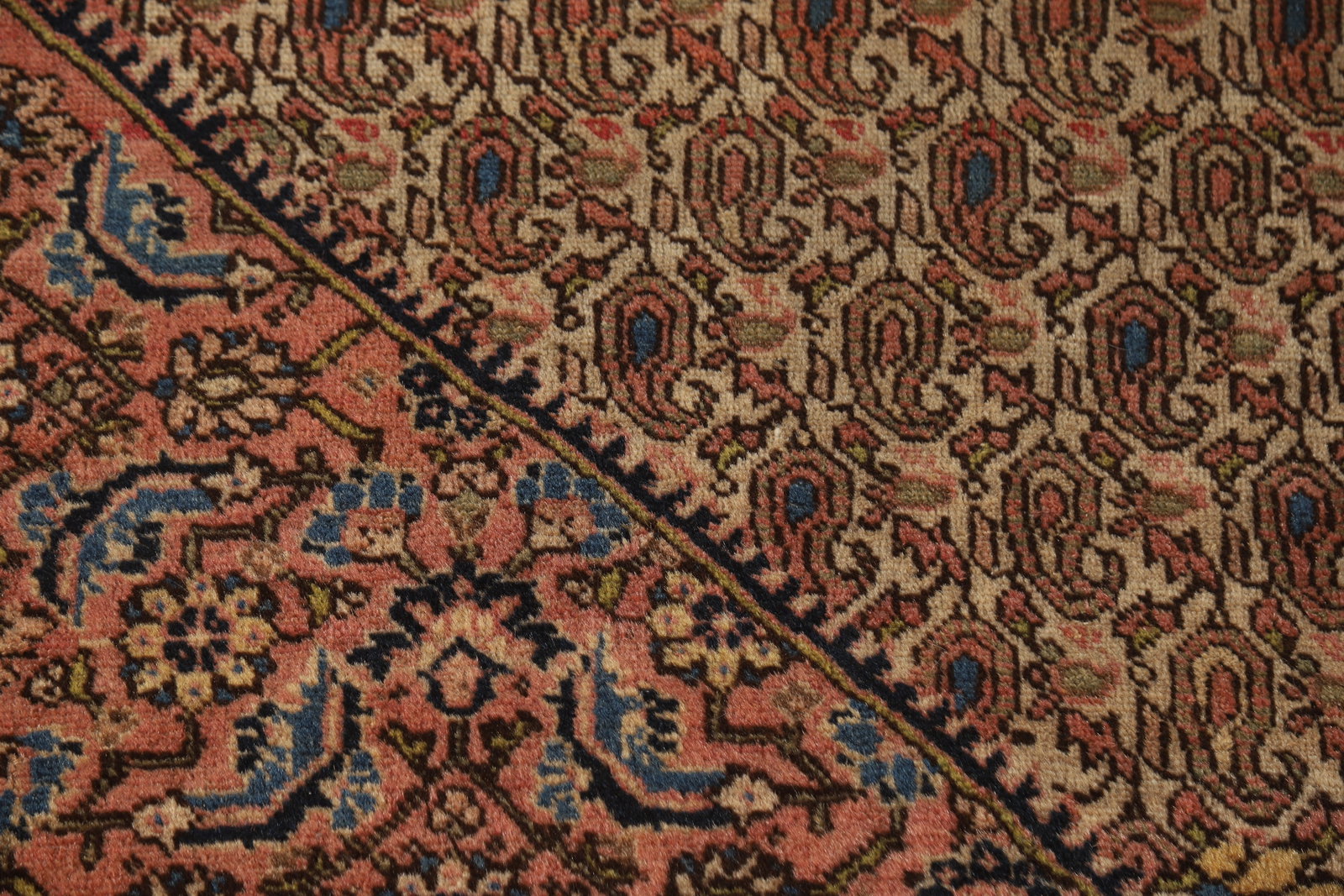 Pre-1900 Vegetable Dye Sarouk Farahan Persian Area Rug 5x8 - 9