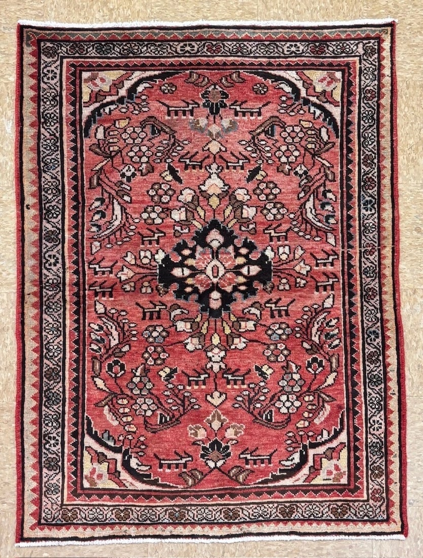 Persian Lilihan Hand-Knotted Wool Rug, Red Tribal, 3'6" x 4'10": Title:Persian Lilihan Hand-Knotted Wool Rug, Red Tribal, 3'6" x 4'10"Description:• Rug Number: K6325-6 • Country of Origin: Iran • Style, Design: Persian Lilihan, Geometric,