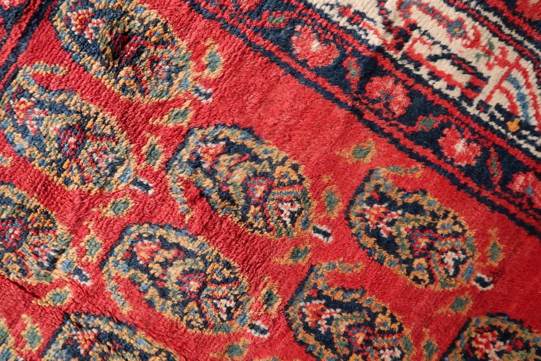 Handmade Vintage Persian Hamadan Rug 4.6' x 6.11 (137cm x 210cm), 1960s - 9