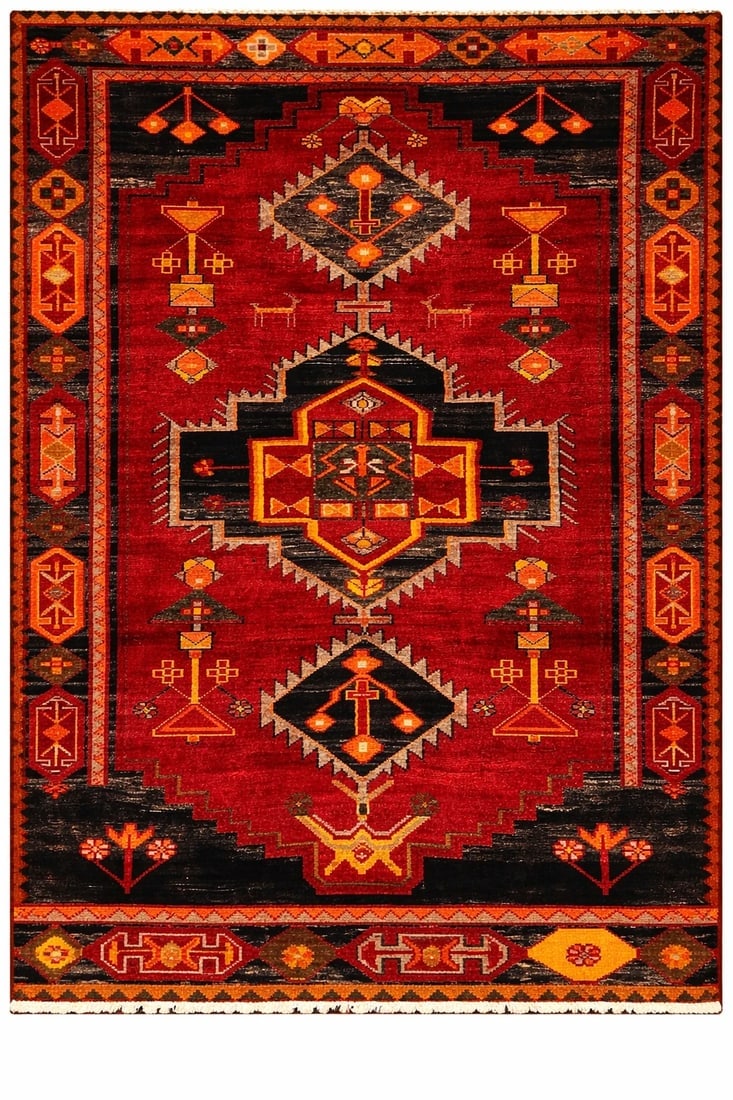 Hand Knotted Persian Luri Tribal Wool Red Oriental Area Rug 5'5" x 7'9": Title:Hand Knotted Persian Luri Tribal Wool Red Oriental Area Rug 5'5" x 7'9"Description:• Rug Number: D33 • Country of Origin: Iran • Style, Design: Persian Luri, Tribal,