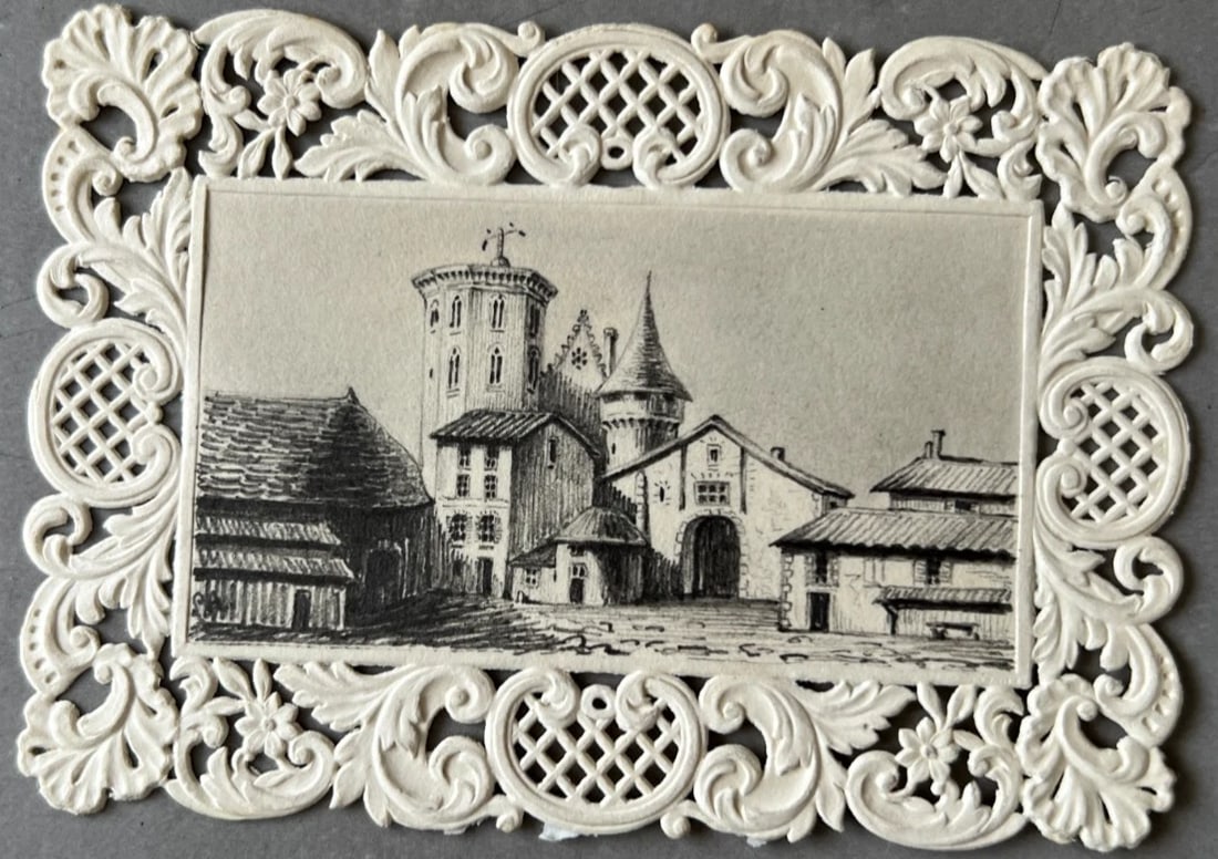 Vintage Drawing Original Cityview, Houses, Town, Landscape 19th century: Title: Vintage Drawing Original Cityview, Houses, Town, Landscape 19th century Description: Ink on paper 3.14 x 4.40 inches / 8 x 11.2 cm Reserve: $100.00 Shipping: Domestic: Flat-rate of $25.00 to an