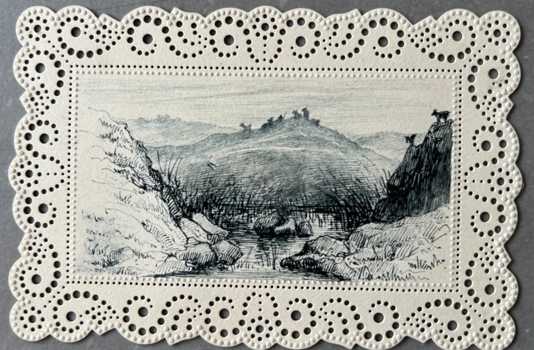 Vintage Drawing Original Landscape, Mountains, River, Animals 19th century: Title: Vintage Drawing Original Landscape, Mountains, River, Animals 19th century Description: Ink on paper 2.95 x 4.40 inches / 7.5 x 11.2 cm Reserve: $100.00 Shipping: Domestic: Flat-rate of $25.00