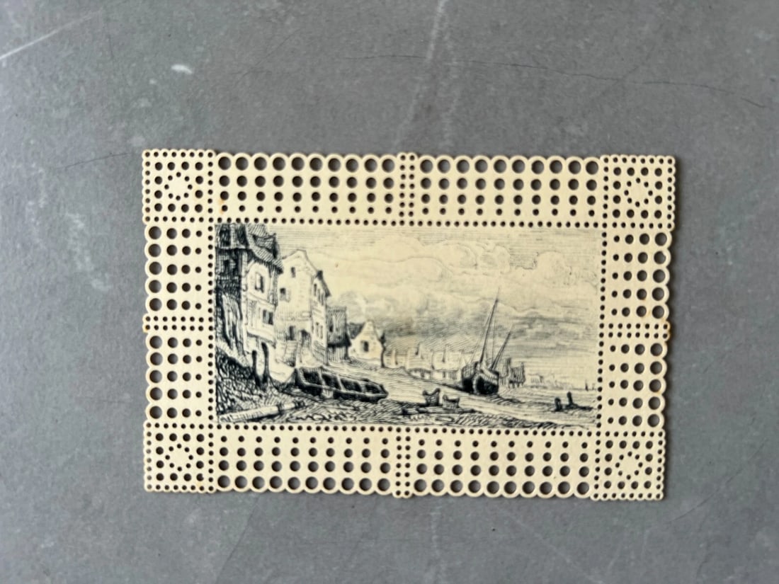 19th century Seaview, Boats, Cityview, Landscape - Drawing Vintage Original - 2