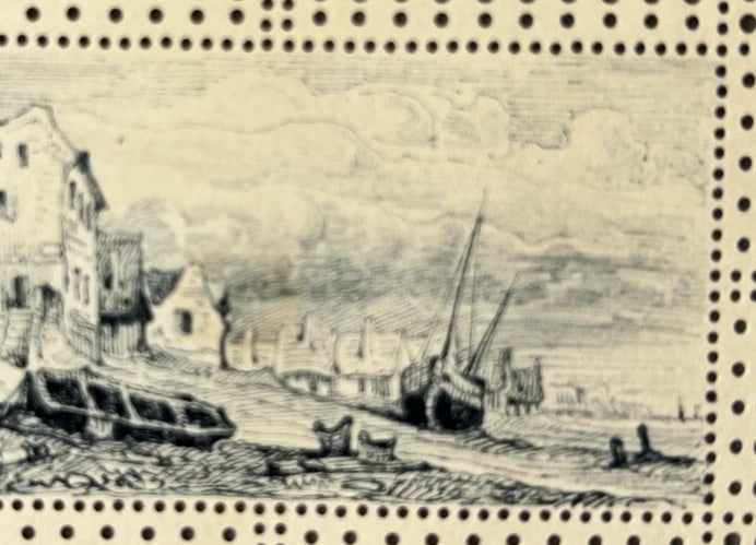19th century Seaview, Boats, Cityview, Landscape - Drawing Vintage Original - 7