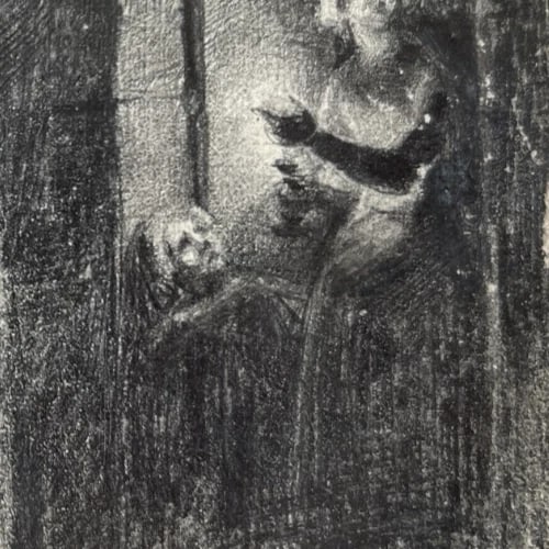 19th century Woman, Portrait, Family, Child, Life Scene Drawing Antique Original - 6