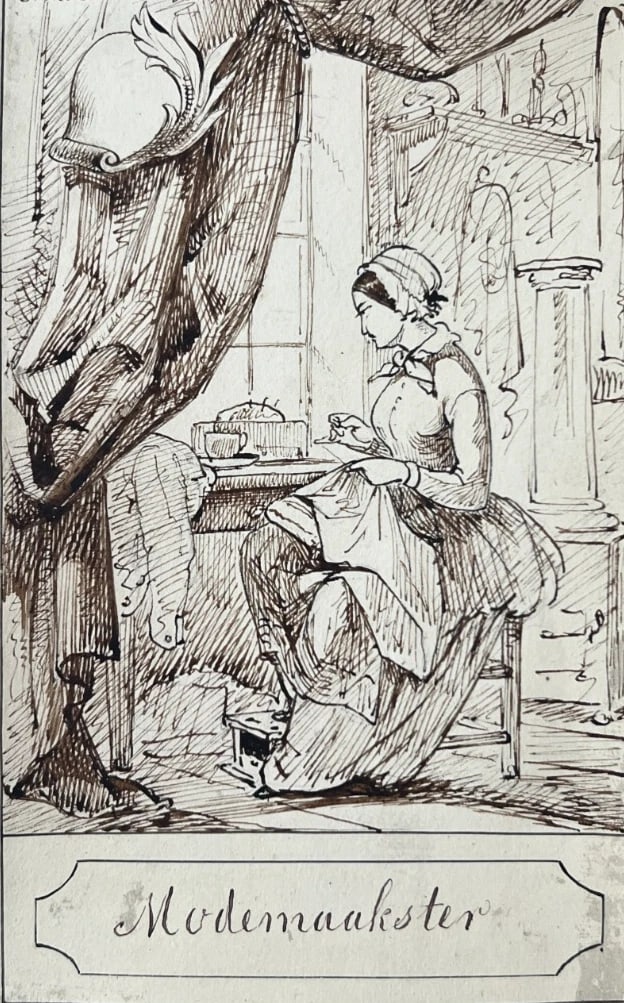 Antique Original Drawing Johannes VELDHUYZEN (1831-1910) Woman Portrait (1 of 8)