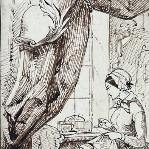 Antique Original Drawing Johannes VELDHUYZEN (1831-1910) Woman Portrait - 4