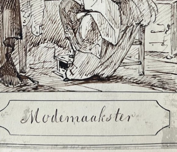 Antique Original Drawing Johannes VELDHUYZEN (1831-1910) Woman Portrait - 5