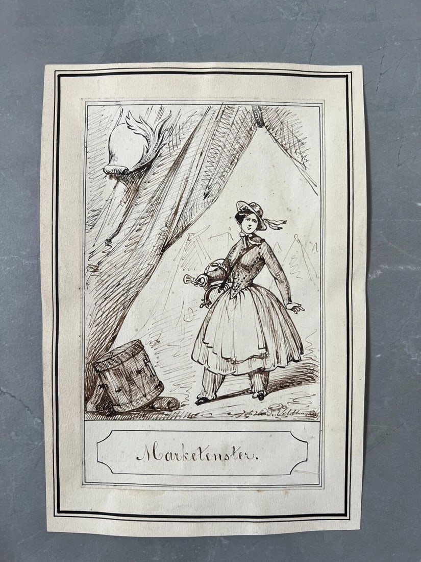 Antique Original Drawing Johannes VELDHUYZEN (1831-1910) Woman Portrait - 7