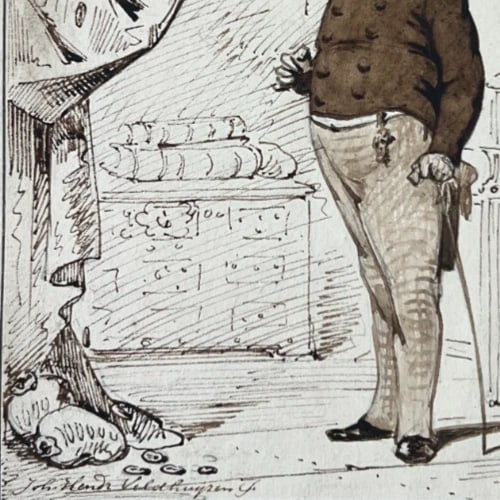 Antique Original Drawing Johannes VELDHUYZEN (1831-1910) Man Portrait - 5