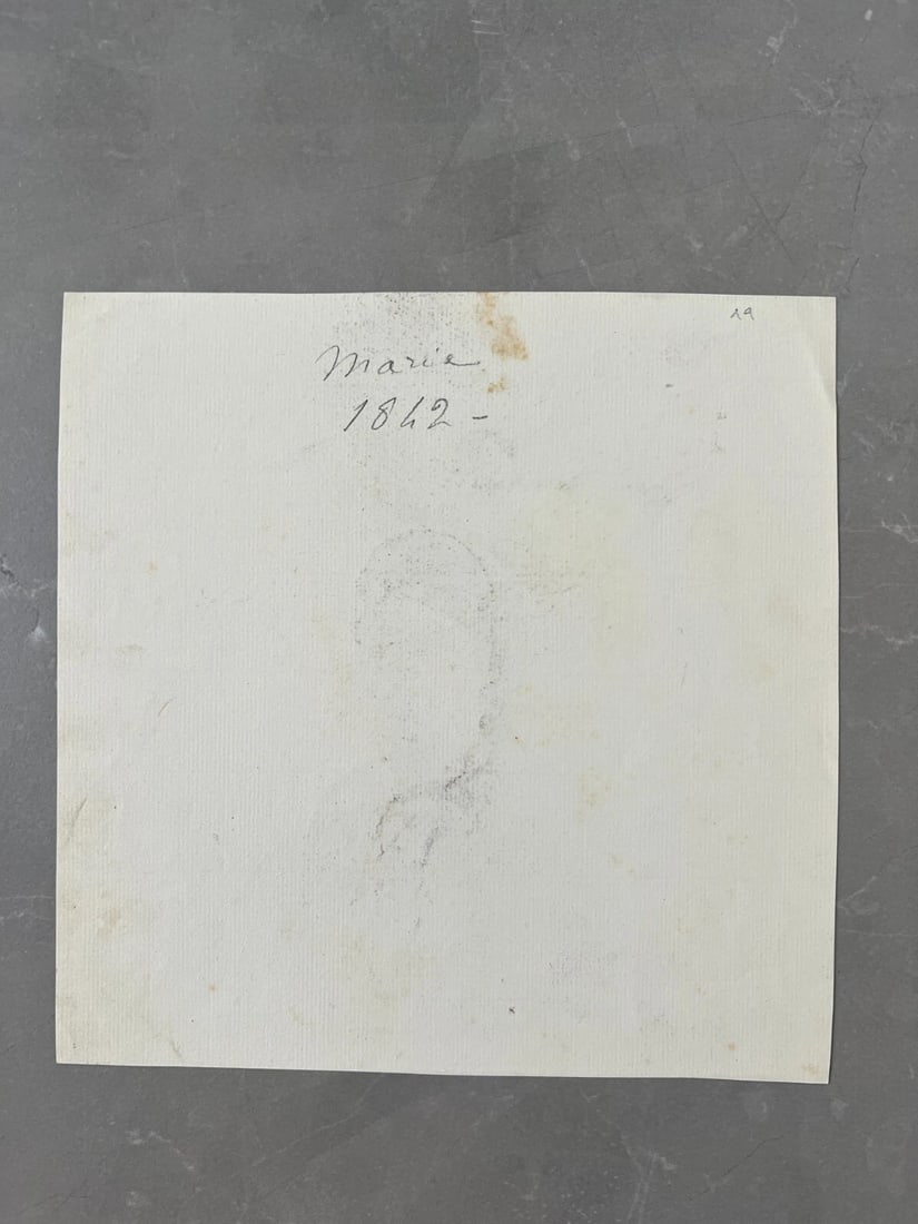 Antique Drawing Original Woman Portrait, Doctor, Epilepsy 19th century 1842 - 7