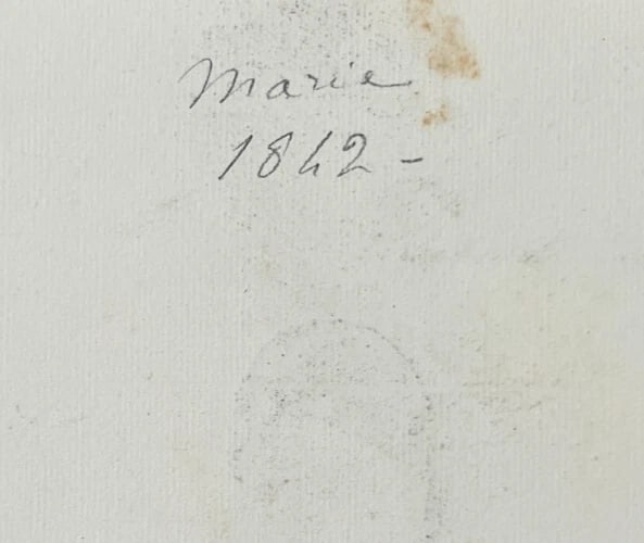 Antique Drawing Original Woman Portrait, Doctor, Epilepsy 19th century 1842 - 8