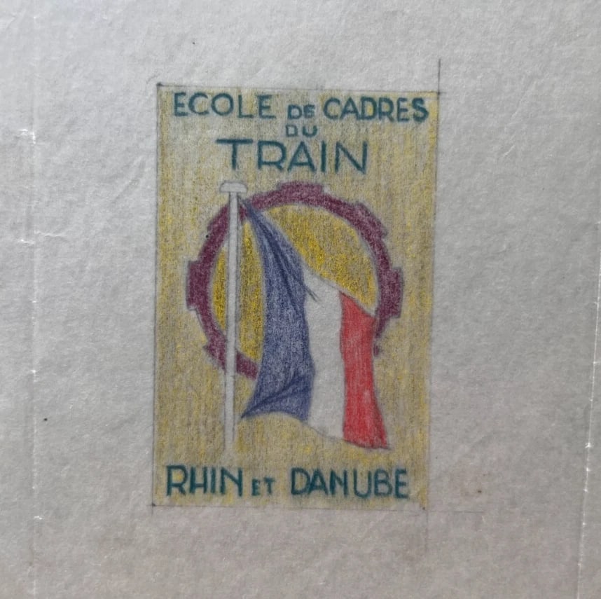 Antique Original Drawing Architecture, Design, Decoration, Train, Flag (1 of 8)